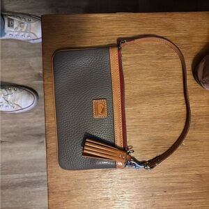Dooney & Bourke Gray and Tan Wristlet